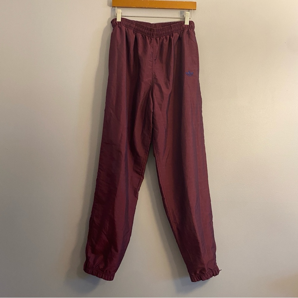 Mens ADIDAS Originals Vintage Three Stripe Monogram Burgundy Track Pants